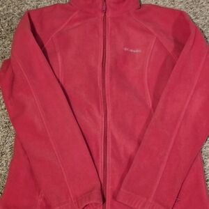 Columbia Vibrant Hot Pink Fleece Jacket, Womans size Large